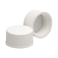 Bouchon à vis en polypropylène blanc avec joint en silicone/PTFE pour flacons d'échantillon WHEATON®