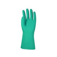 Gant nitrile vert floqué coton, EN420, EN374