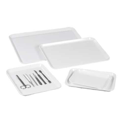 Plateau rectangulaire lisse pour instruments en mélamine blanc, BURKLE®